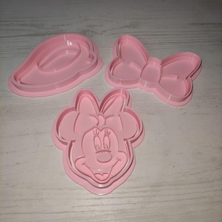 pack 3 minnie mouse cutters Home mickey cookies cookie cutter birthday party cake 3d print model - Mito3D