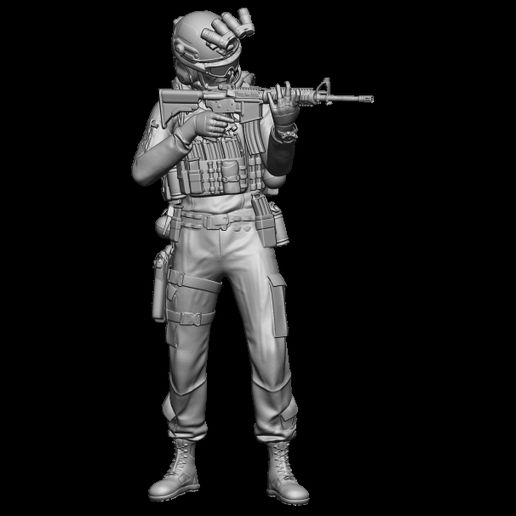 pack 3 moderne américain soldats 3D print model - Mito3D