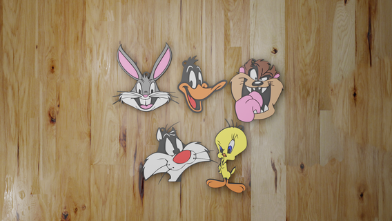 pack 5 looney tunes key chains keychain rings chain bugs bunny tasmania piolin silvestre mallard duck 3d print model - Mito3D