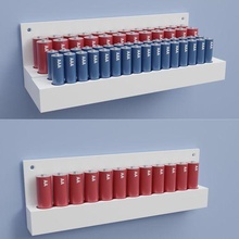 pack 8 battery wall mount shelf holder aa aaa batteries 3d print model - Mito3D