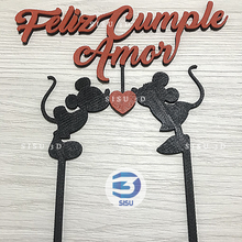 Pack Kuchen Topper glücklich Geburtstag Jahrestag Disney mickey Liebe Minnie 3d print model - Mito3D
