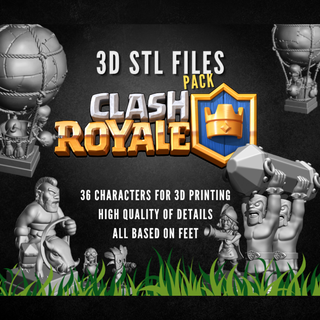 pack clash royale clans character art toy miniature gamimg game supercell medieval rpg 3d print model - Mito3D