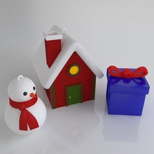 pack dcoration verter nol casa flocons copo de nieve regalo christmass invierno 3d print model - Mito3D