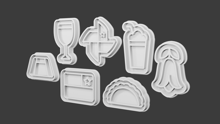 pack de cortadores galleta 18 septiembre home cookie cutter cortador 3d print model - Mito3D