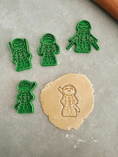 pack de cortadores galleta tortugas ninja turtles cortador comida molde cortante cookie masa verde raphael donatello michelangelo leonardo 3d print model - Mito3D