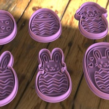 pack easter bunny cutters set chef cutter cookie knife kitchen cookies cook rabbits 3d print model - Mito3D