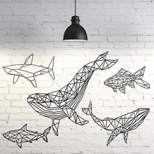 pack marine animals 2d wall sculptures art low poly decoration desing shark whale killer fish 3d print model - Mito3D