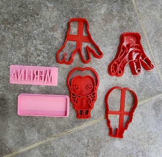 pack merlina cutters cutters cookies merlin  3d print model - Mito3D