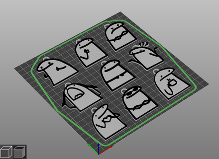 Pack 1 flork Schlüssel Ringe Schlüsselbund meme 3d print model - Mito3D