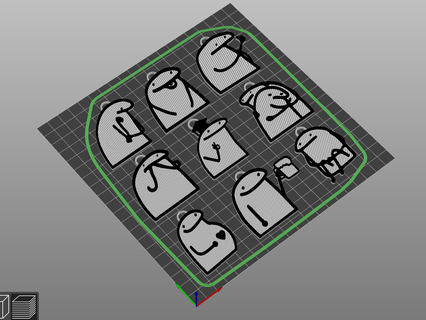 Pack 3 flork Schlüssel Ringe Schlüsselbund meme 3d print model - Mito3D