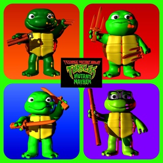 pack ninja tortues mutant grabuge enfant bébé version tmnt chaos Léonard Donatello Raphael miguel ange 3d print model - Mito3D