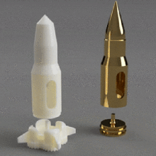 pack rocket + -bullet - dog poop bag roll holder gadget bullet rifle pet 3d print model - Mito3D