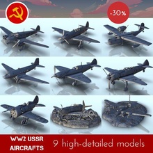 pack russian aircraft - ww2 ussr flames war bolt action 15mm 20mm 25mm 28mm 32mm 3d print model - Mito3D