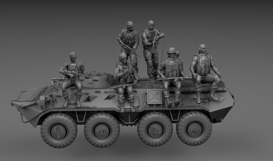 paquete soldados Ucrania conflicto btr 80 guerra airbone alemán gas Irak Rusia hummer Sherman americano soldado Ejército figurilla miniatura juegos ww2 us 3d print model - Mito3D