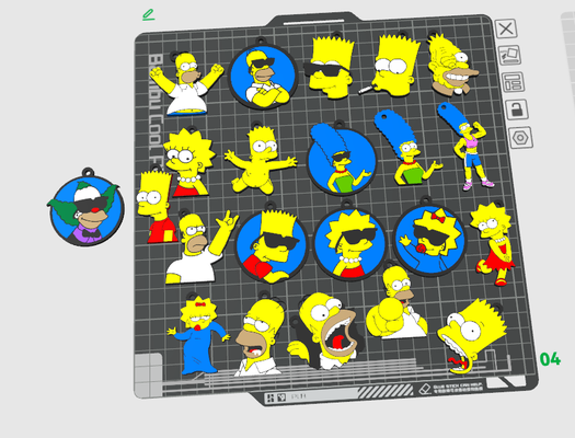 pacote stl simpsons 22 llaveros simpson bart homer lisa março maggie 3d print model - Mito3D