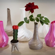 pack Vasen home Dekor spiral vase flower 3d print model - Mito3D