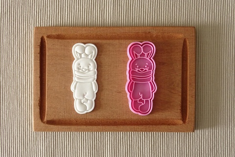 pack vintage cookie cutters easter cutte bunnys cookies carrot rabbits 3d print model - Mito3D