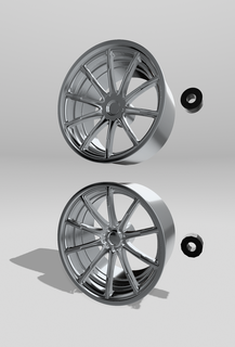 pacote roda brabus oem personalizadas 1 18 24 25 borda aros rodas diecast Autoart kyoscho 3d print model - Mito3D