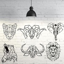 pack wild animals 2d wall sculpture art bull cougar decoration low poly 3d print model - Mito3D