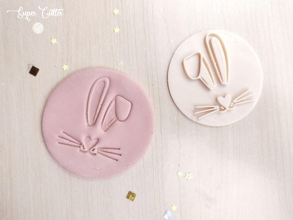 pack x3 easter bunny stamp stamps Various bunnies ears happy rabbit 3d print model - Mito3D