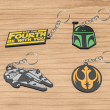 pack x4 keychain star wars home age-old falcon millennium logo resistance mandalorian darth vader key ring 3d print model - Mito3D
