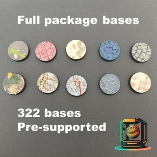 package bases miniatures wargame sci-fi pre-supported necon washer desert bones hexagon pavers royal marshes lunar industrial chaos 3d print model - Mito3D