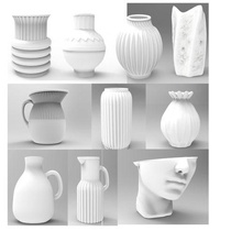 Packungen 10 Vasen stl Kunst Vase Ornament modern Krug Dekoration Blumentopf 3d print model - Mito3D