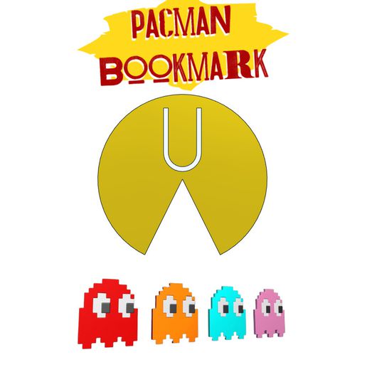 pacman bookmark 3D print model - Mito3D