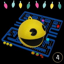 Pac Man Noël ornement art rétro ancien 3d print model - Mito3D
