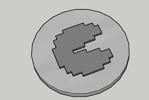 pacman coin Game 3d print model - Mito3D