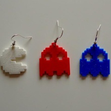 pacman earrings jewelry 3d print model - Mito3D