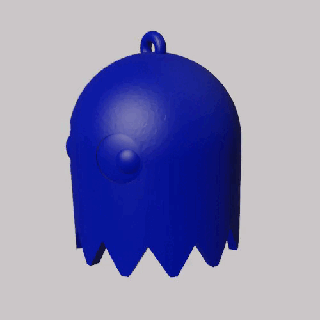 pacman fantasma Víspera Santos llavero colgante pendiente arete 3d print model - Mito3D