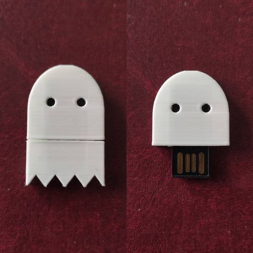 pacman fantasma memoria USB Unidad flash personalizado cubierta carcasa funda 3D print model - Mito3D
