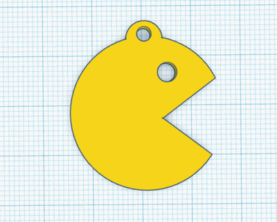 Pac Man porte clés vidéo Jeu 3d print model - Mito3D