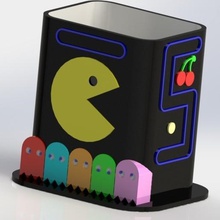 pacman pencil holder home containers video games new cool container black art arcade 3d print model - Mito3D