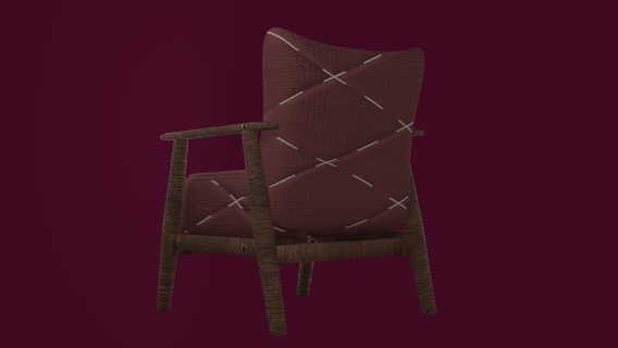 padded wooden chair Home chair furniture furniture interiors room  3d print model - Mito3D