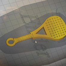 paddle-shovel key ring fashion sports padel racket game chain sport shovel newest new 3d print model - Mito3D
