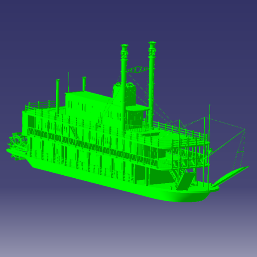 paddle boat tool streamer ship vintage 3D print model - Mito3D