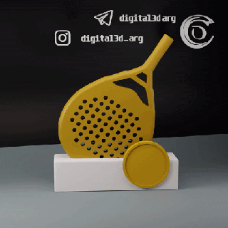 paleta tenis trofeo Arte padel pelota deporte premio regalo 3d print model - Mito3D