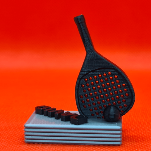 pelota pádel máscara percha padel raqueta 3D print model - Mito3D