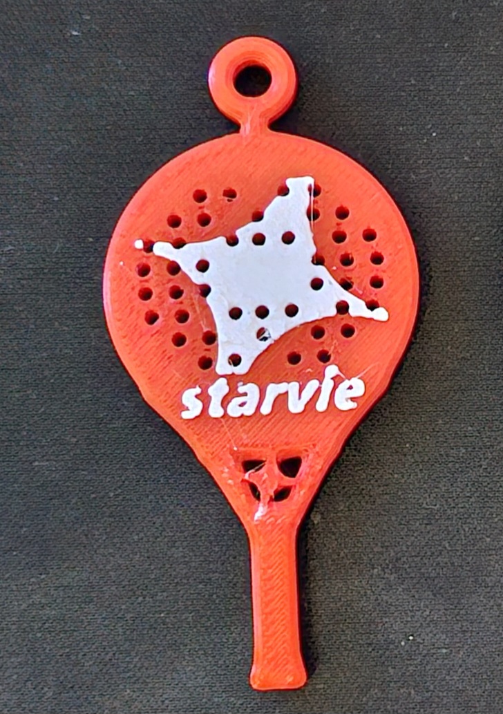 padel keychain starvie raptor palette pala gadget 3D print model - Mito3D