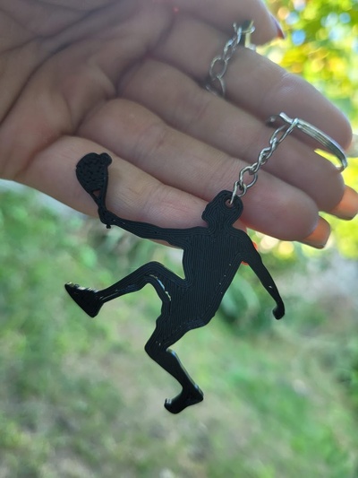 padel player keychain jewelry game royal paddle palette head 3d print model - Mito3D