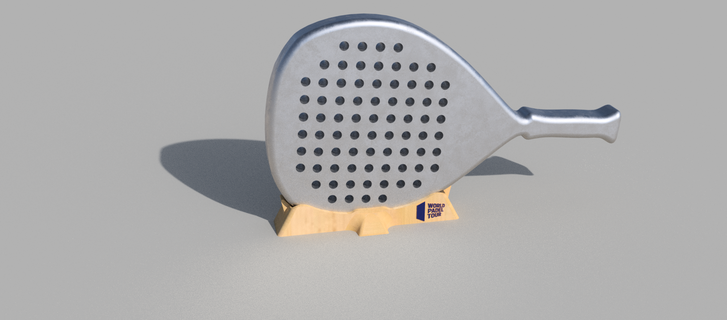 padel racket holder stand shovel base world tour wpt 3d print model - Mito3D