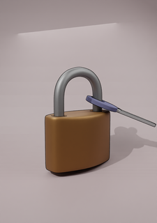 padlock closed key keychain decorative 3d print model - Mito3D