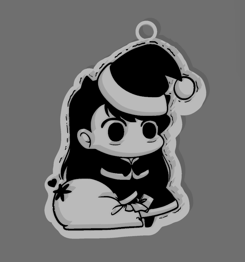 padoru Komi san Schlüsselbund Weihnachten Schmuck Halskette Ohrringe 3D print model - Mito3D