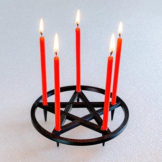 pagan pentagram cake topper candle holder collection wicca wiccan birthday celebration witch witchcraft new age celestial pentacle goth 3d print model - Mito3D