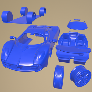 Pagani utopie imprimable voiture séparé pièces corps fente 1 10 scalextric tamiya rc miniz robot d'exploration Kyosho axial traxxas micro 24 3d print model - Mito3D