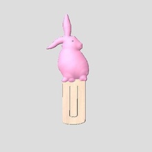 page bookmark home rabbit reading 3d print model - Mito3D