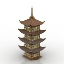 pagode temple bâtiment 3d print model - Mito3D