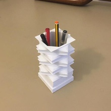 pagoda fisac pencil holder architecture desktop building 3d print model - Mito3D